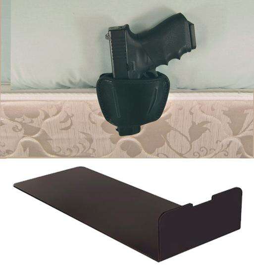 Safes Security Personal Security Products Ready Series BEDSIDE GUN BRACKET WITH BLACK 035 CONCEALED CARRY HOLSTER LARGE • Model: Ready Series